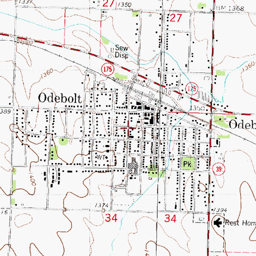 Topographic Map of Methodist Church, IA