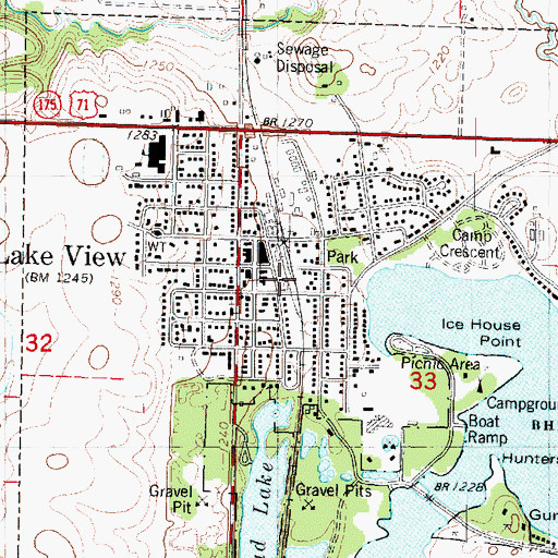 Topographic Map of Lake View (historical), IA