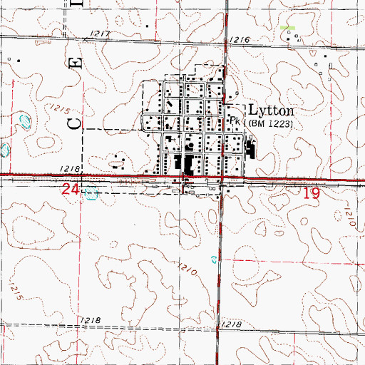 Topographic Map of Lytton (historical), IA
