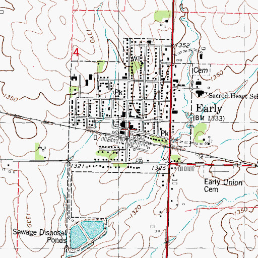 Topographic Map of Early Public Library, IA
