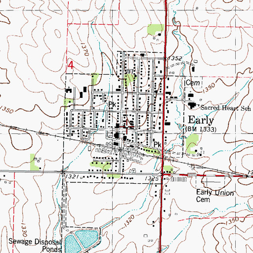 Topographic Map of Early Fire Department, IA