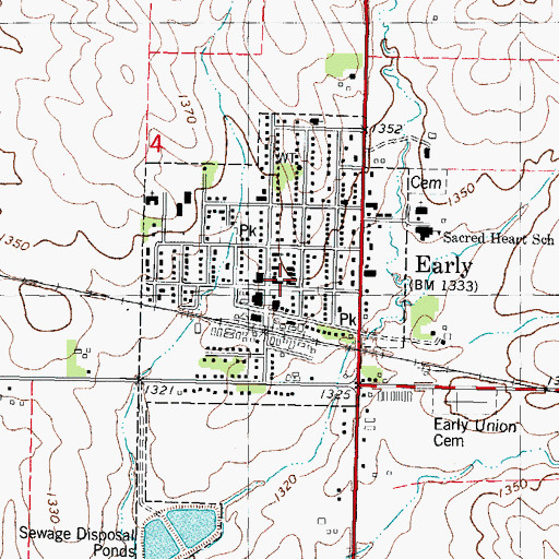Topographic Map of Early Fire Department, IA
