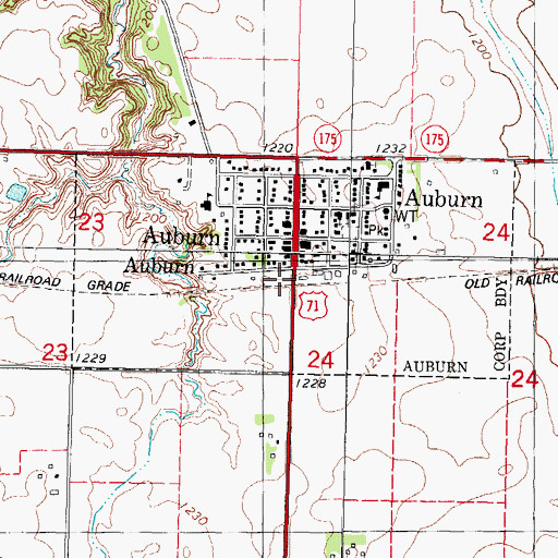 Topographic Map of Auburn Fire Department, IA