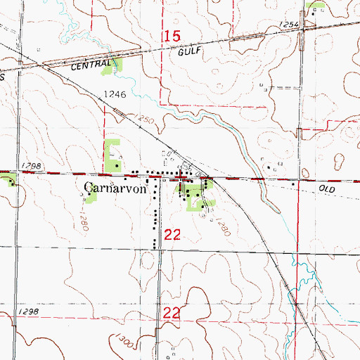 Topographic Map of Carnarvon Post Office, IA