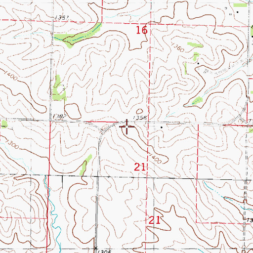 Topographic Map of Tom Marks Cemetery, IA