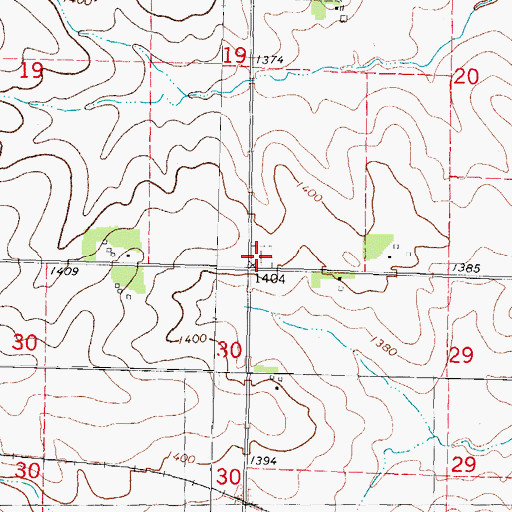 Topographic Map of German Methodist Cemetery, IA