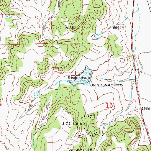 Topographic Map of Kiowa Creek Watershed B-9 Dam, CO