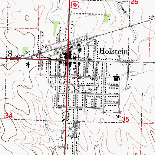 Topographic Map of United Methodist Church, IA
