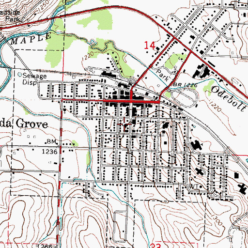 Topographic Map of United Methodist Church, IA