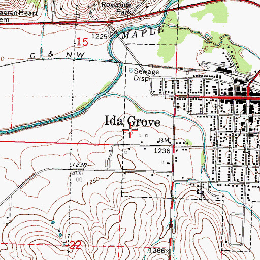 Topographic Map of Ida Grove Baptist Church, IA