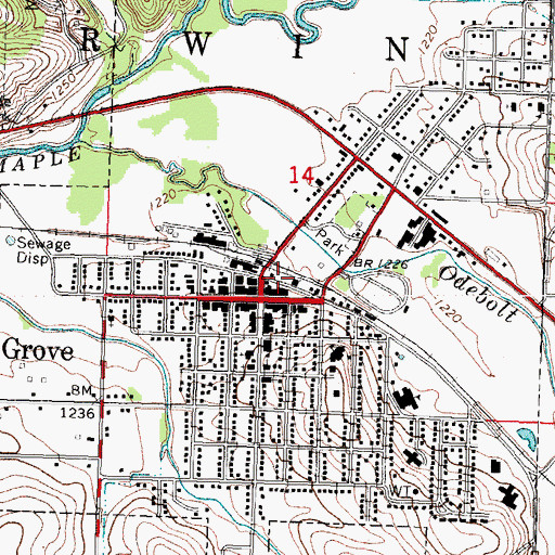 Topographic Map of Ida Grove Volunteer Fire Department, IA