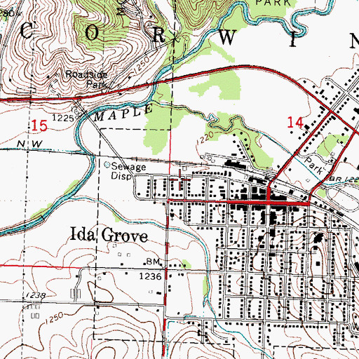 Topographic Map of Farmers Co-op Company Elevator, IA