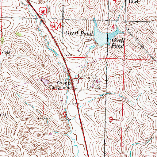 Topographic Map of Ida County Fairgrounds, IA