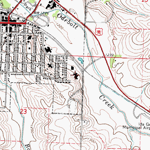 Topographic Map of Horn Memorial Hospital, IA