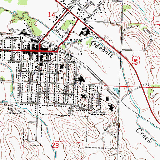 Topographic Map of Battle Creek Ida Grove Elementary School, IA