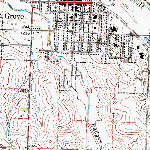 Topographic Map of Badger Creek Park, IA