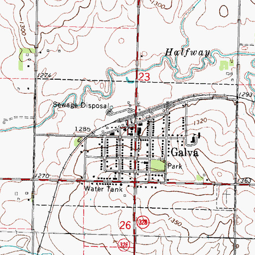 Topographic Map of Galva Union Elevator, IA
