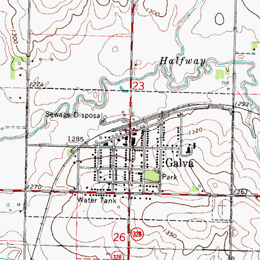 Topographic Map of Galva (historical), IA