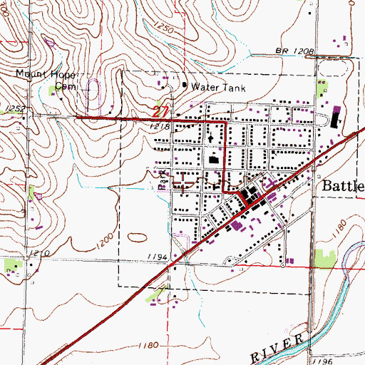 Topographic Map of Presbyterian Church, IA