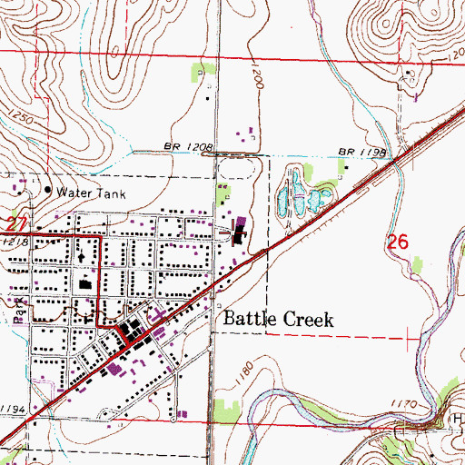 Topographic Map of Battle Creek - Ida Grove Intermediate School, IA