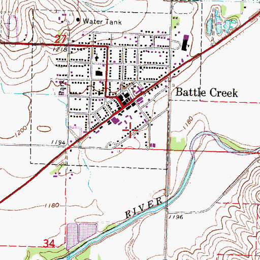 Topographic Map of Battle Creek (historical), IA