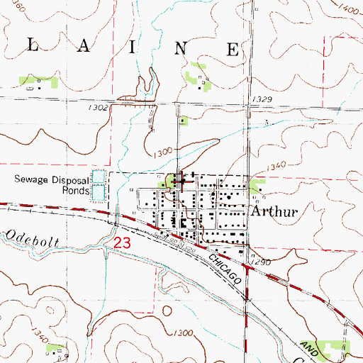 Topographic Map of Odebolt-Arthur Middle School, IA