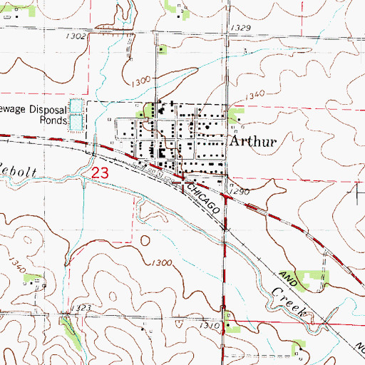 Topographic Map of Farmers Co-op Elevator, IA