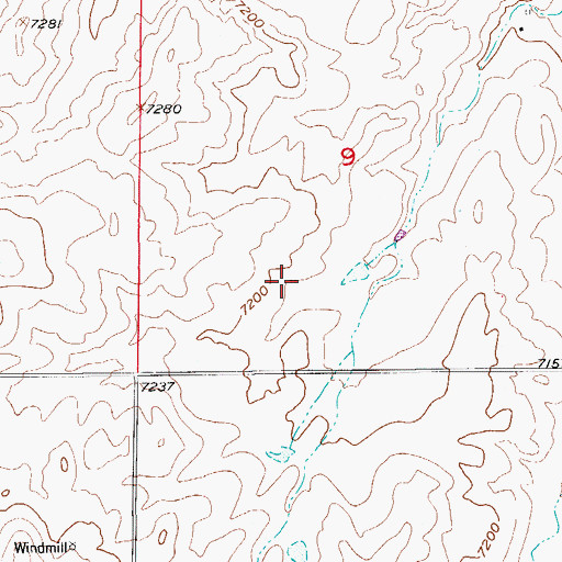 Topographic Map of Kiowa Creek Watershed J-33 Dam, CO