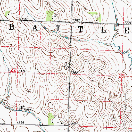 Topographic Map of Cornelia Post Office (historical), IA