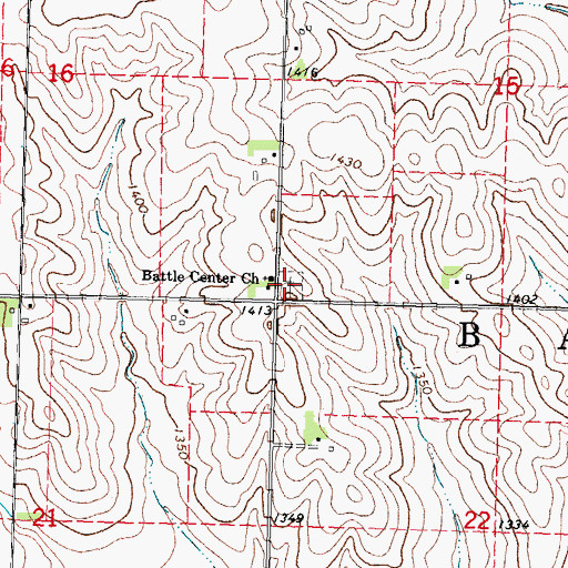 Topographic Map of Battle Township Cemetery, IA