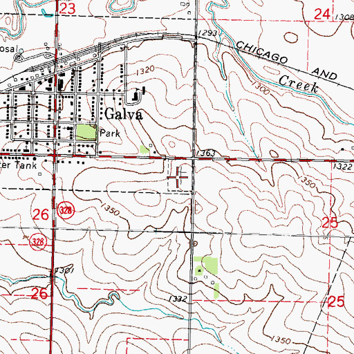 Topographic Map of Galva City Cemetery, IA