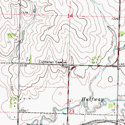 Topographic Map of Galva Lutheran Cemetery, IA