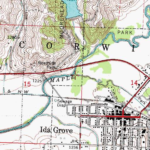 Topographic Map of Pleasant Valley Trail, IA