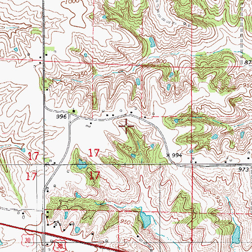 Topographic Map of Izaak Walton Tract Recreation Area, IA