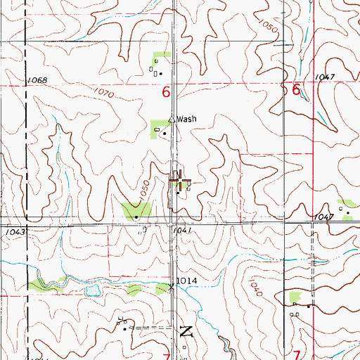 Topographic Map of Fifteen Mile Post Office (historical), IA