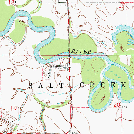 Topographic Map of Kinisaw Post Office (historical), IA