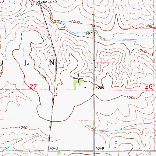 Topographic Map of Oakwood (historical), IA