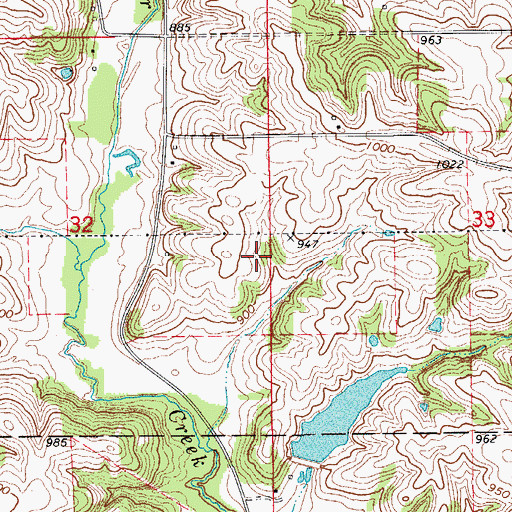Topographic Map of Heath Post Office (historical), IA