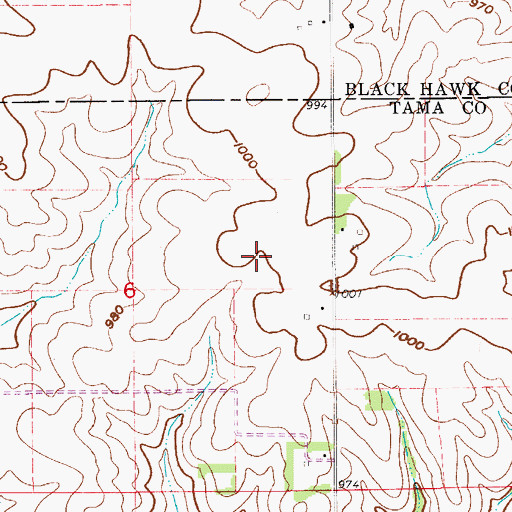 Topographic Map of Midland Post Office (historical), IA