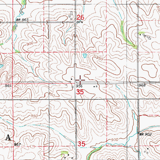 Topographic Map of Ramona Post Office (historical), IA