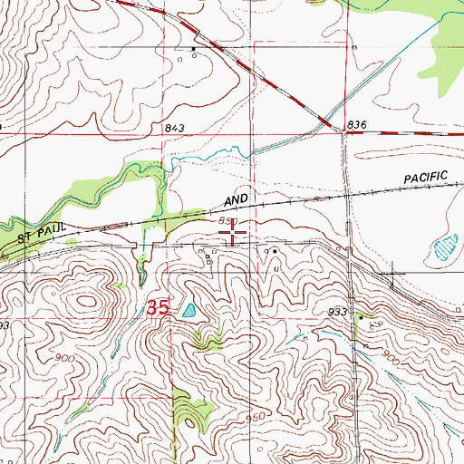 Topographic Map of Potter (historical), IA