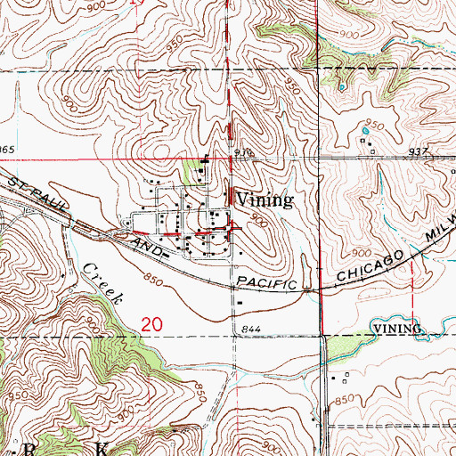 Topographic Map of Saint Mary's Catholic Church, IA