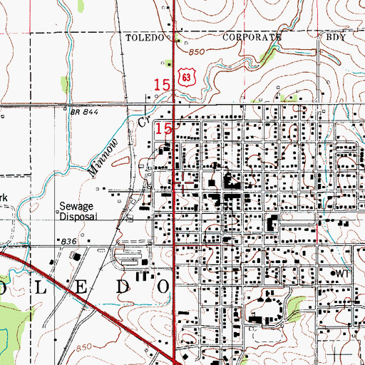 Topographic Map of Toledo Police Department, IA