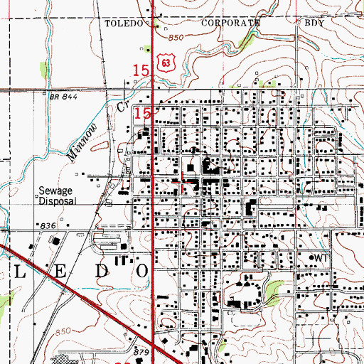 Topographic Map of Toledo Public Library, IA