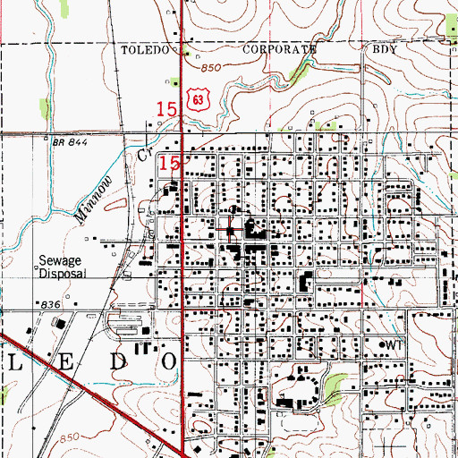 Topographic Map of Tama County Courthouse, IA
