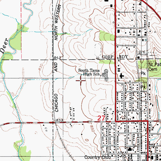 Topographic Map of Deer Creek Family Care Center, IA