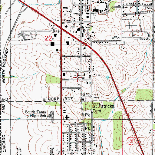 Topographic Map of Reorganized Church of Jesus Christ of Latter Day Saints, IA