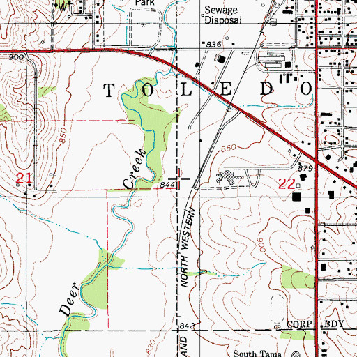 Topographic Map of Arrowhead Mobile Home Park, IA