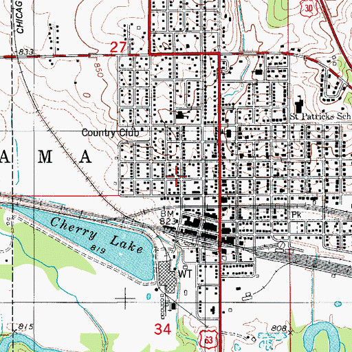 Topographic Map of Assembly of God Church, IA