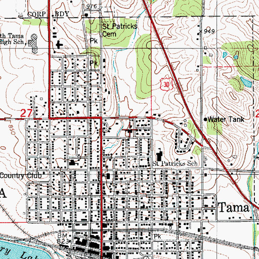 Topographic Map of Living Faith United Methodist Church, IA